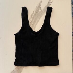 Black Ribbed Women's Tank Top
